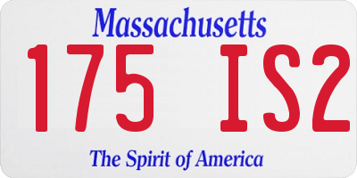 MA license plate 175IS2