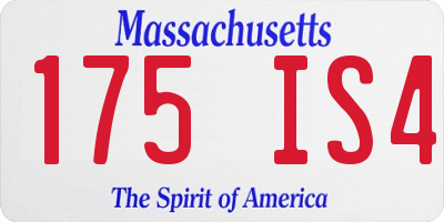 MA license plate 175IS4
