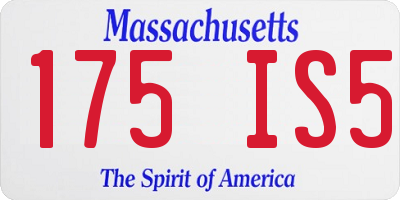 MA license plate 175IS5