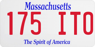 MA license plate 175IT0