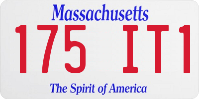 MA license plate 175IT1