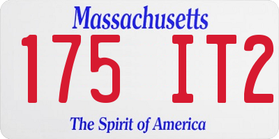 MA license plate 175IT2