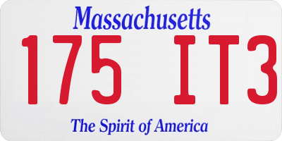 MA license plate 175IT3