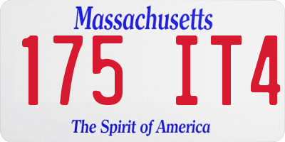 MA license plate 175IT4