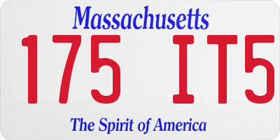 MA license plate 175IT5