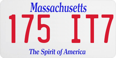 MA license plate 175IT7