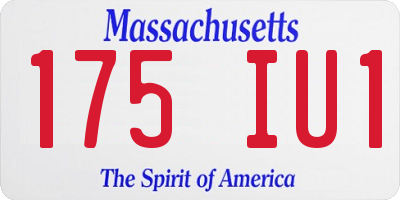MA license plate 175IU1