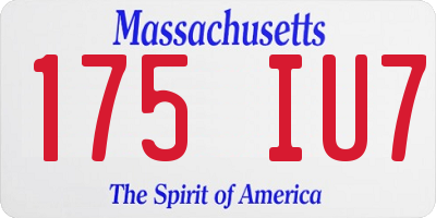 MA license plate 175IU7