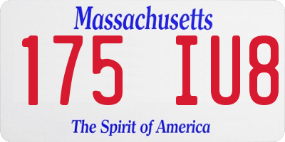 MA license plate 175IU8