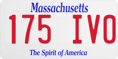 MA license plate 175IV0