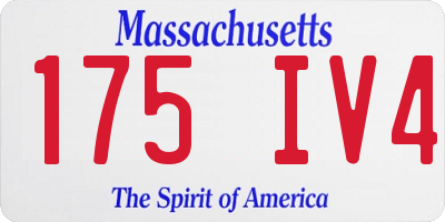 MA license plate 175IV4