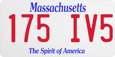 MA license plate 175IV5