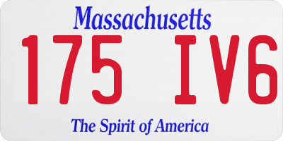 MA license plate 175IV6