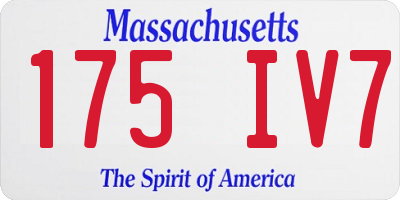 MA license plate 175IV7