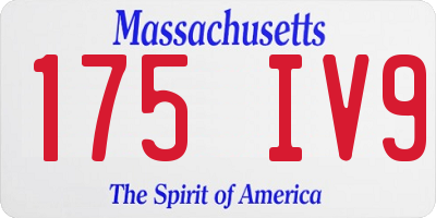 MA license plate 175IV9