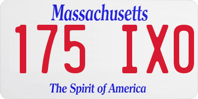 MA license plate 175IX0