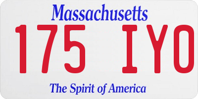 MA license plate 175IY0