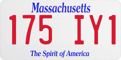 MA license plate 175IY1