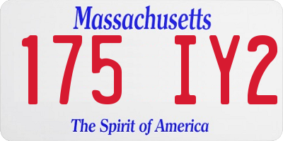 MA license plate 175IY2