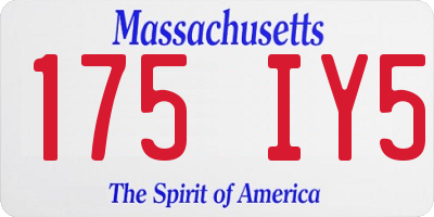 MA license plate 175IY5