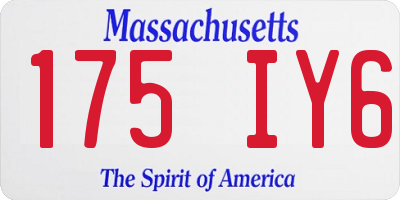 MA license plate 175IY6