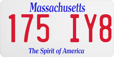 MA license plate 175IY8