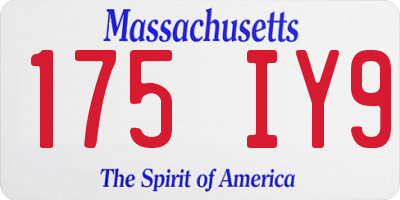 MA license plate 175IY9
