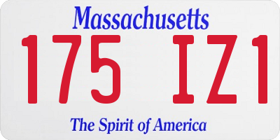 MA license plate 175IZ1