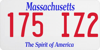 MA license plate 175IZ2