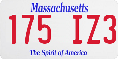 MA license plate 175IZ3