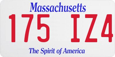 MA license plate 175IZ4