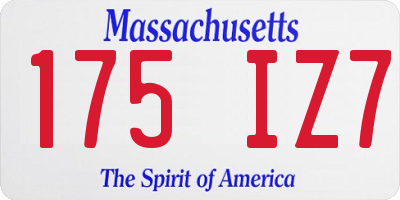 MA license plate 175IZ7
