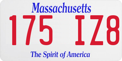 MA license plate 175IZ8