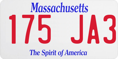 MA license plate 175JA3