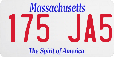 MA license plate 175JA5