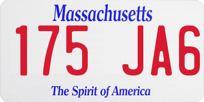 MA license plate 175JA6