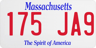 MA license plate 175JA9