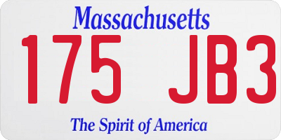 MA license plate 175JB3