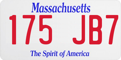 MA license plate 175JB7