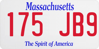 MA license plate 175JB9