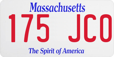 MA license plate 175JC0