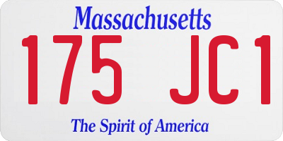 MA license plate 175JC1