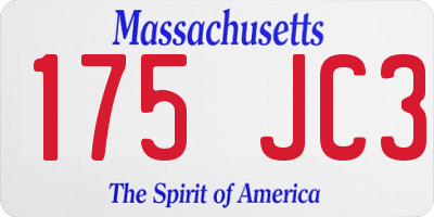MA license plate 175JC3