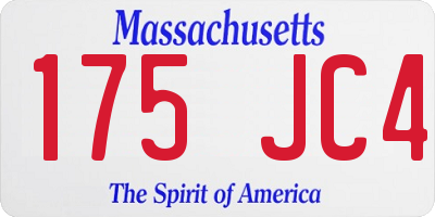 MA license plate 175JC4