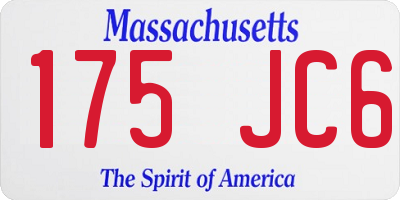 MA license plate 175JC6