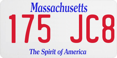 MA license plate 175JC8