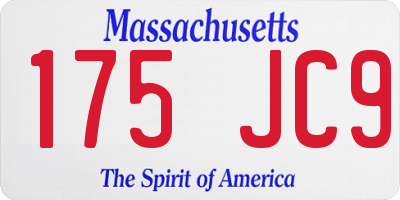 MA license plate 175JC9