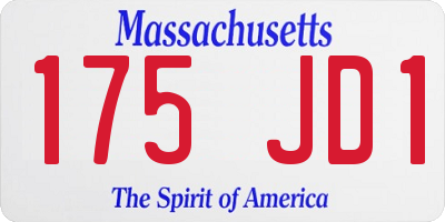 MA license plate 175JD1