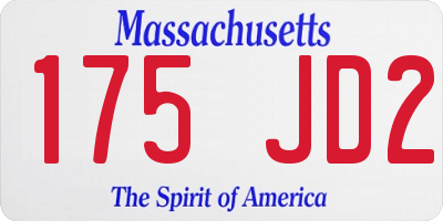 MA license plate 175JD2