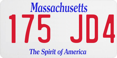 MA license plate 175JD4